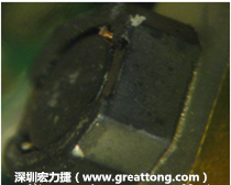 使用銀(Ag)鍍層的電源電感器(Power Inductors)，經(jīng)過(guò)推力測(cè)試后，零件端點(diǎn)上已經(jīng)看不到任何鍍層的痕跡了，所以其耐推力就比較小。