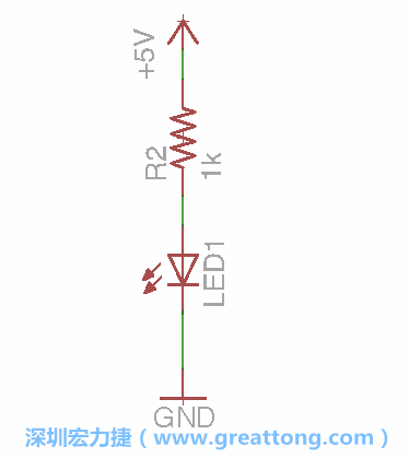 如圖所示放置一個開關（switch）、10K電阻器（10k resistor）和0.1μF的電容（0.1μF capacitor），并把開關的一端連到接地端上。